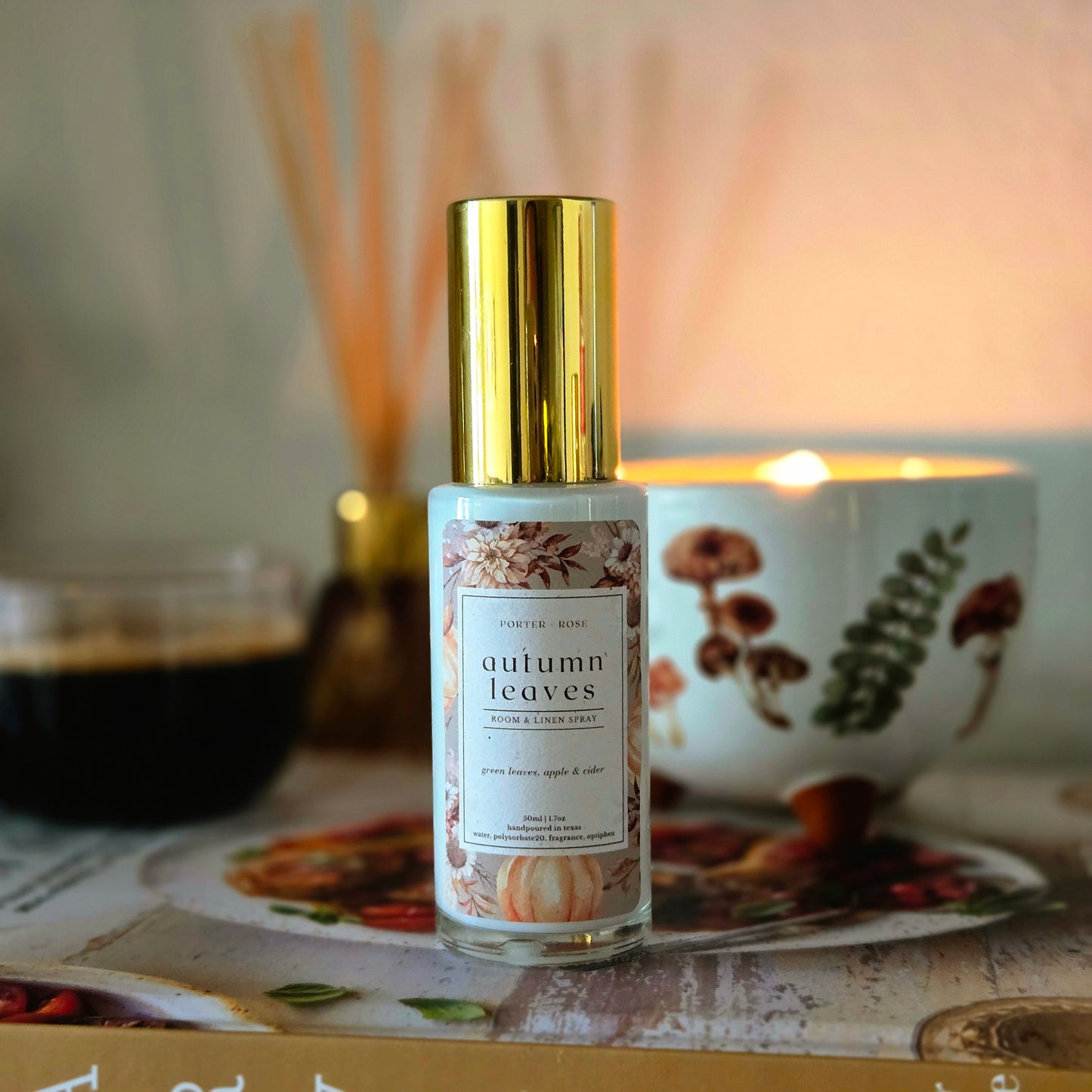 autumn leaves scented room and linen spray for fall home fragrance