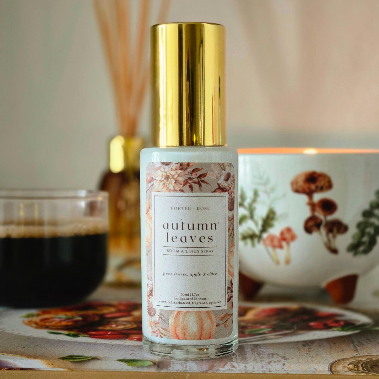 autumn leaves scented room and linen spray for fall home fragrance