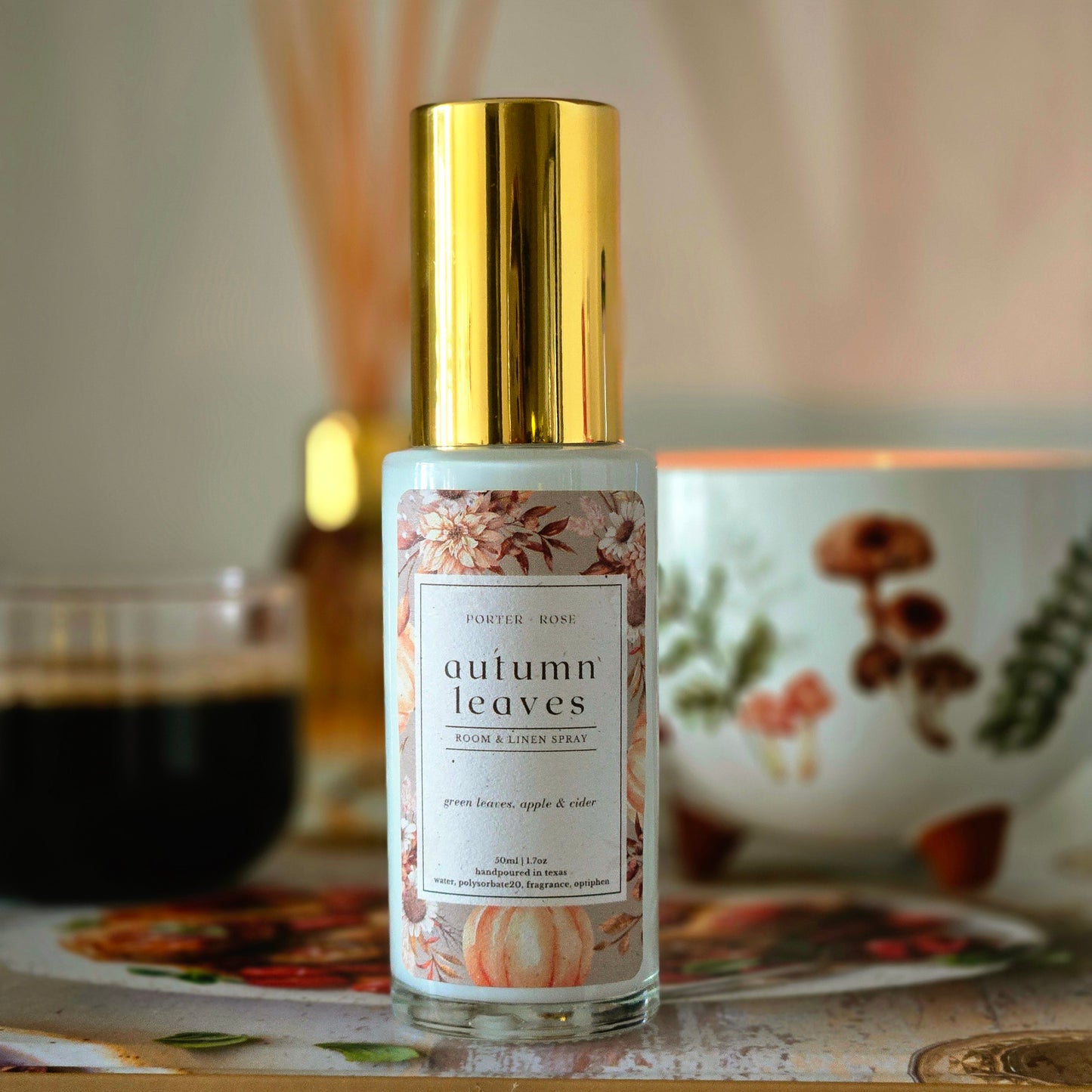 autumn leaves scented room and linen spray for fall home fragrance