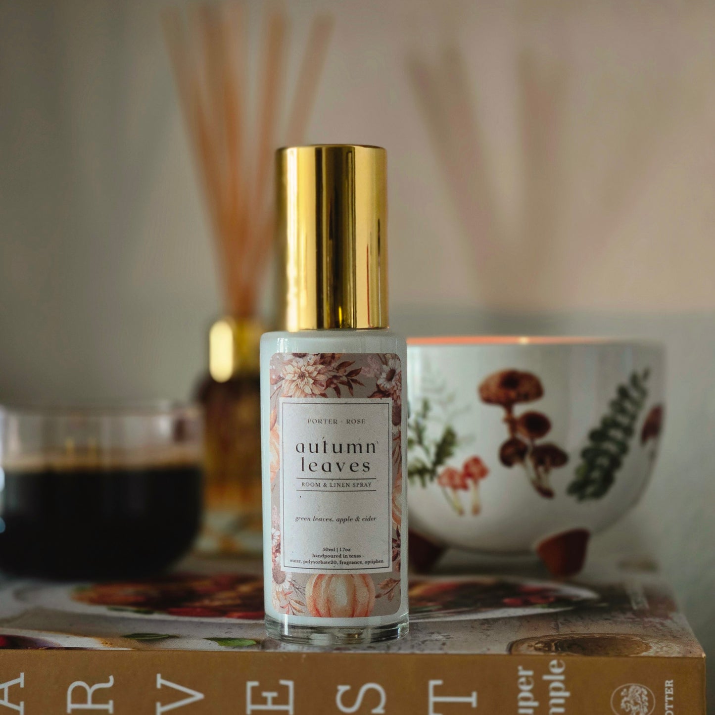 autumn leaves scented room and linen spray for fall home fragrance