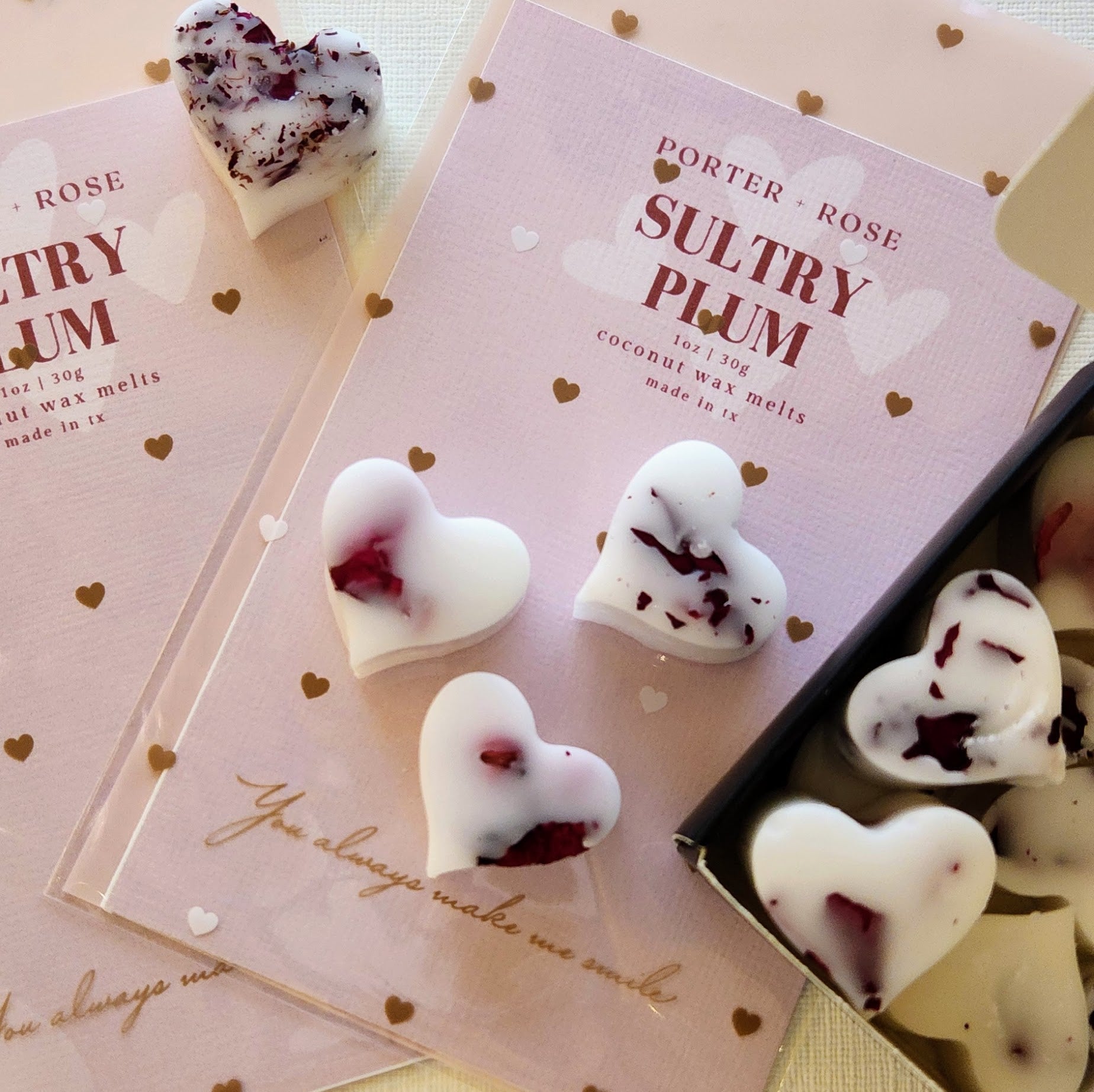 Sultry Plum Heart Shaped Wax Melts - porter + rose