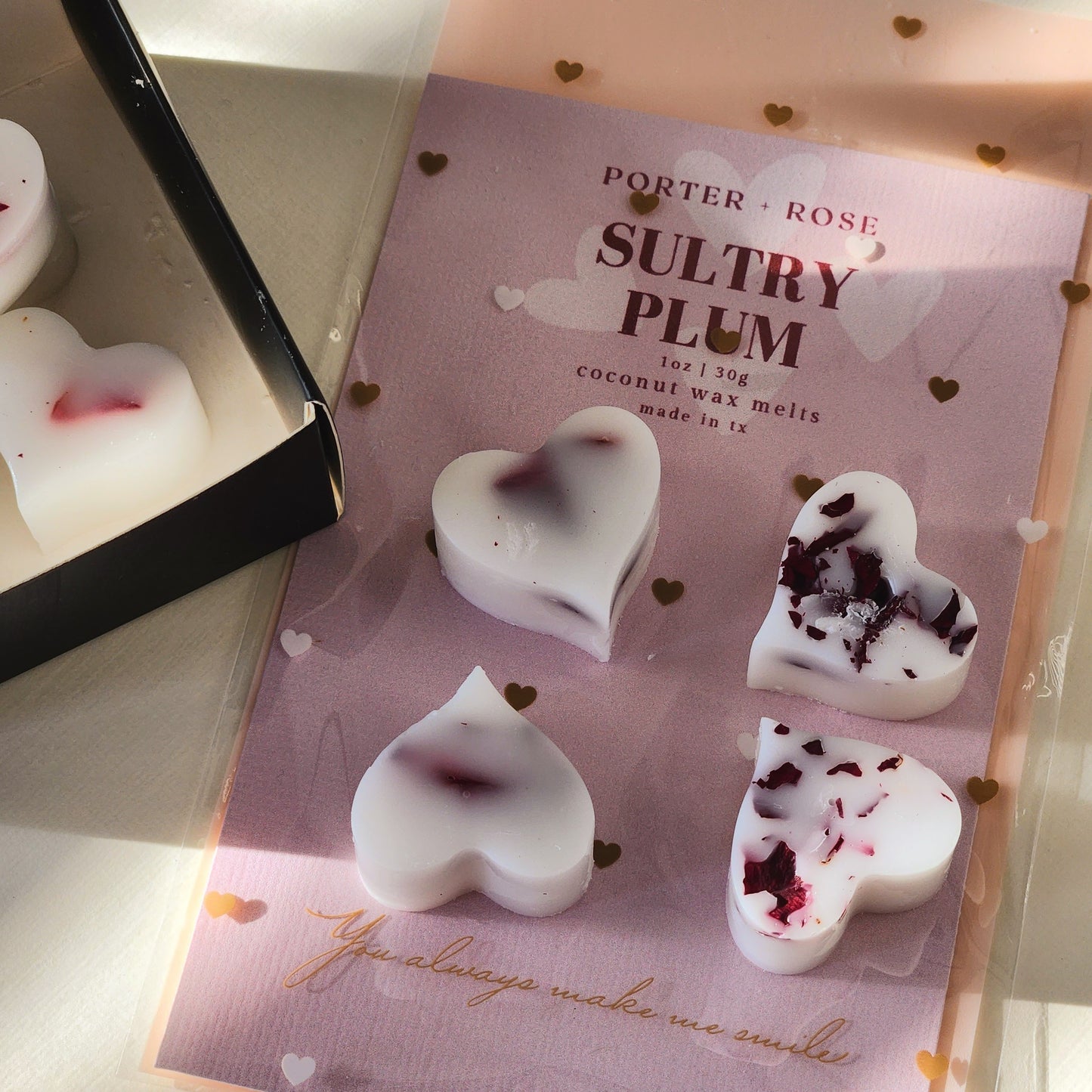 Sultry Plum Heart Shaped Wax Melts - porter + rose