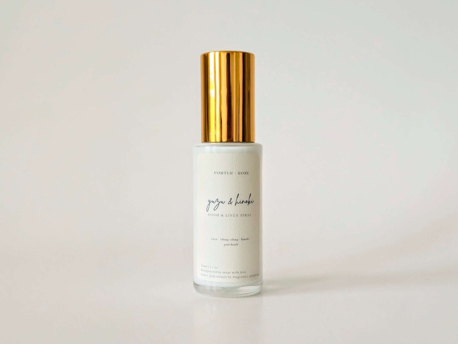 Yuzu & Hinoki Room & Linen Spray bottle with natural citrus and wood fragrance