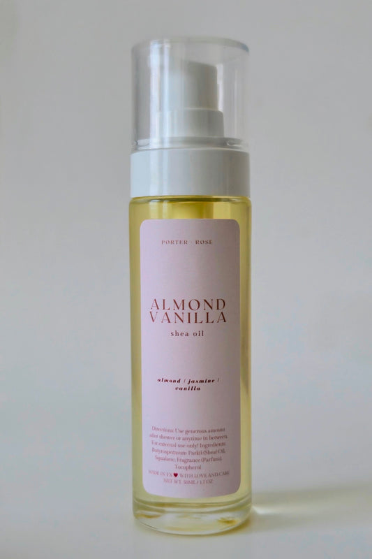 Almond Vanilla Shea Body Oil - porter + rose