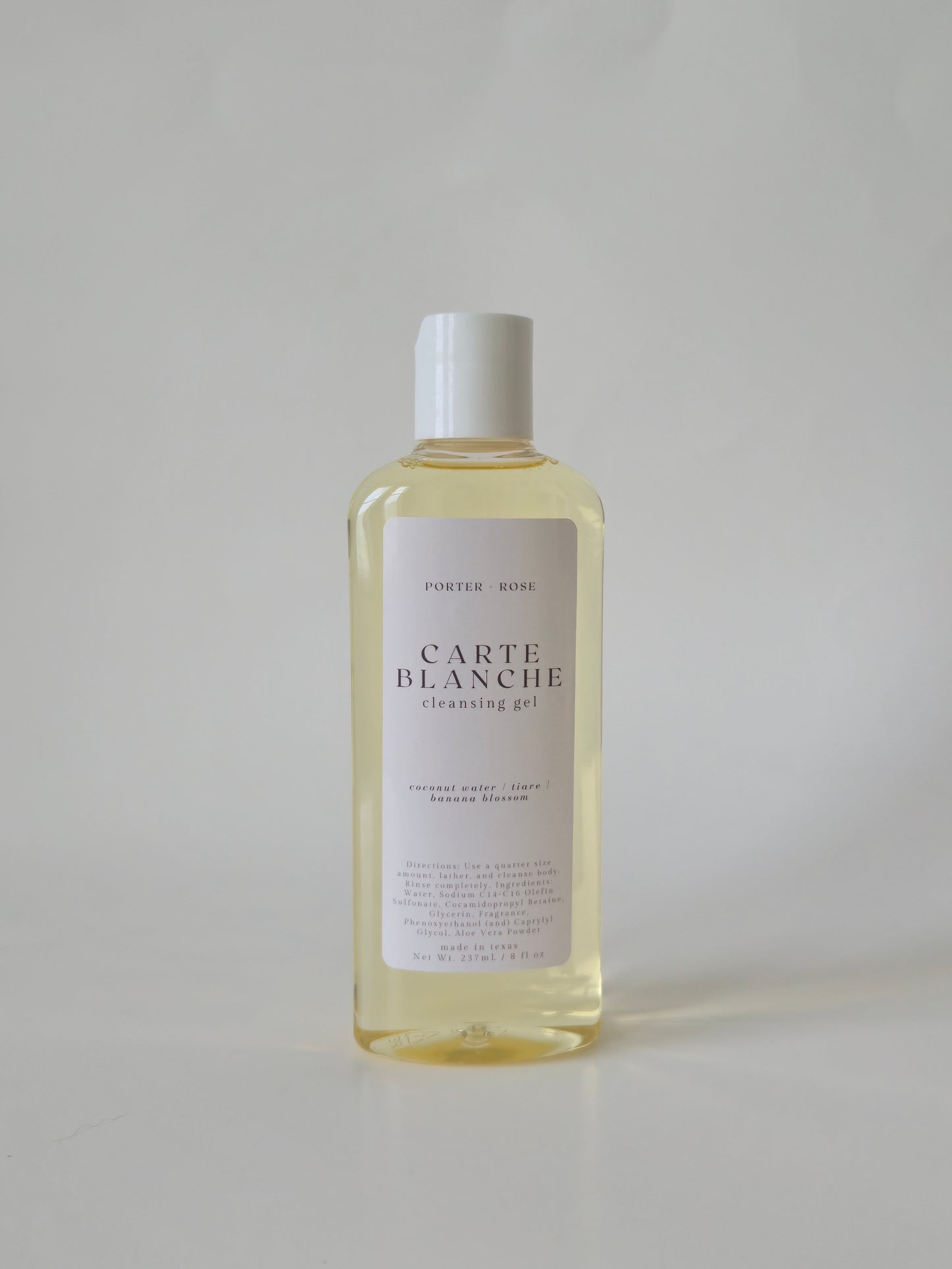 Carte Blanche Body Cleansing Gel - porter + rose