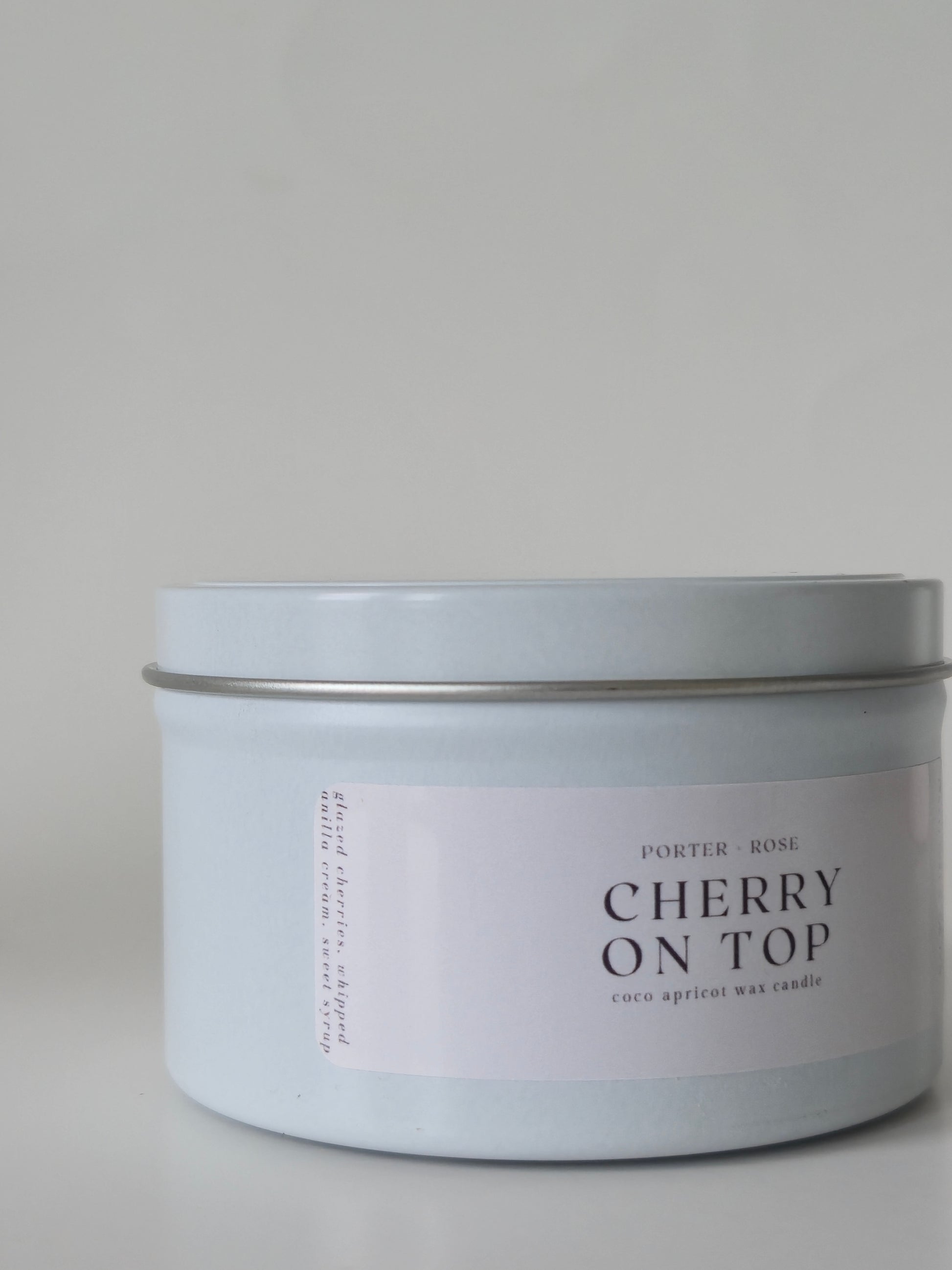 Glazed Cherry, whipped vanilla cream, sweet syrup scented candle