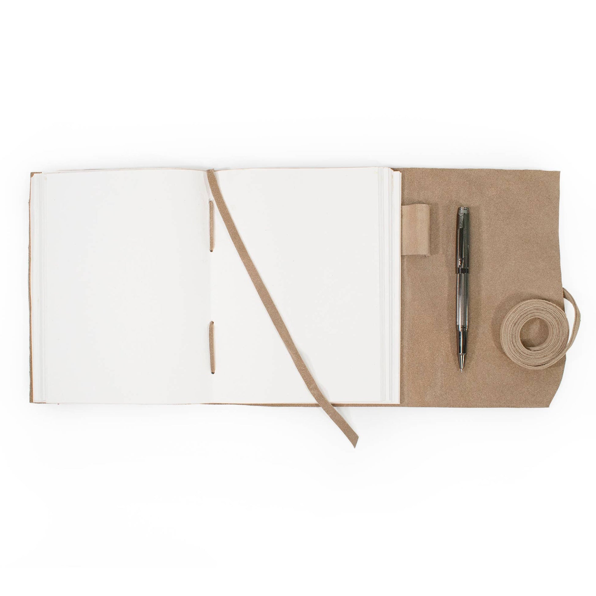 Suede Leather Bound Journal w/ Organic Cotton Paper Large - porter + rose