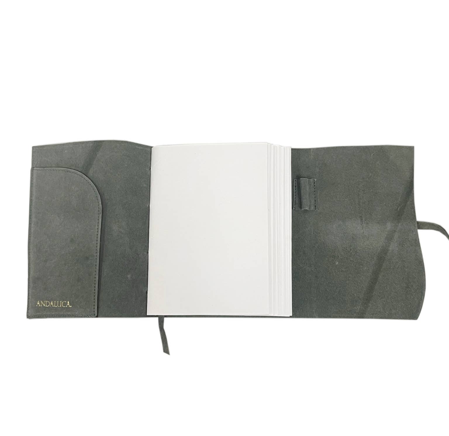 Teal Grey Suede Journal w/ Organic Cotton Paper: Large - porter + rose