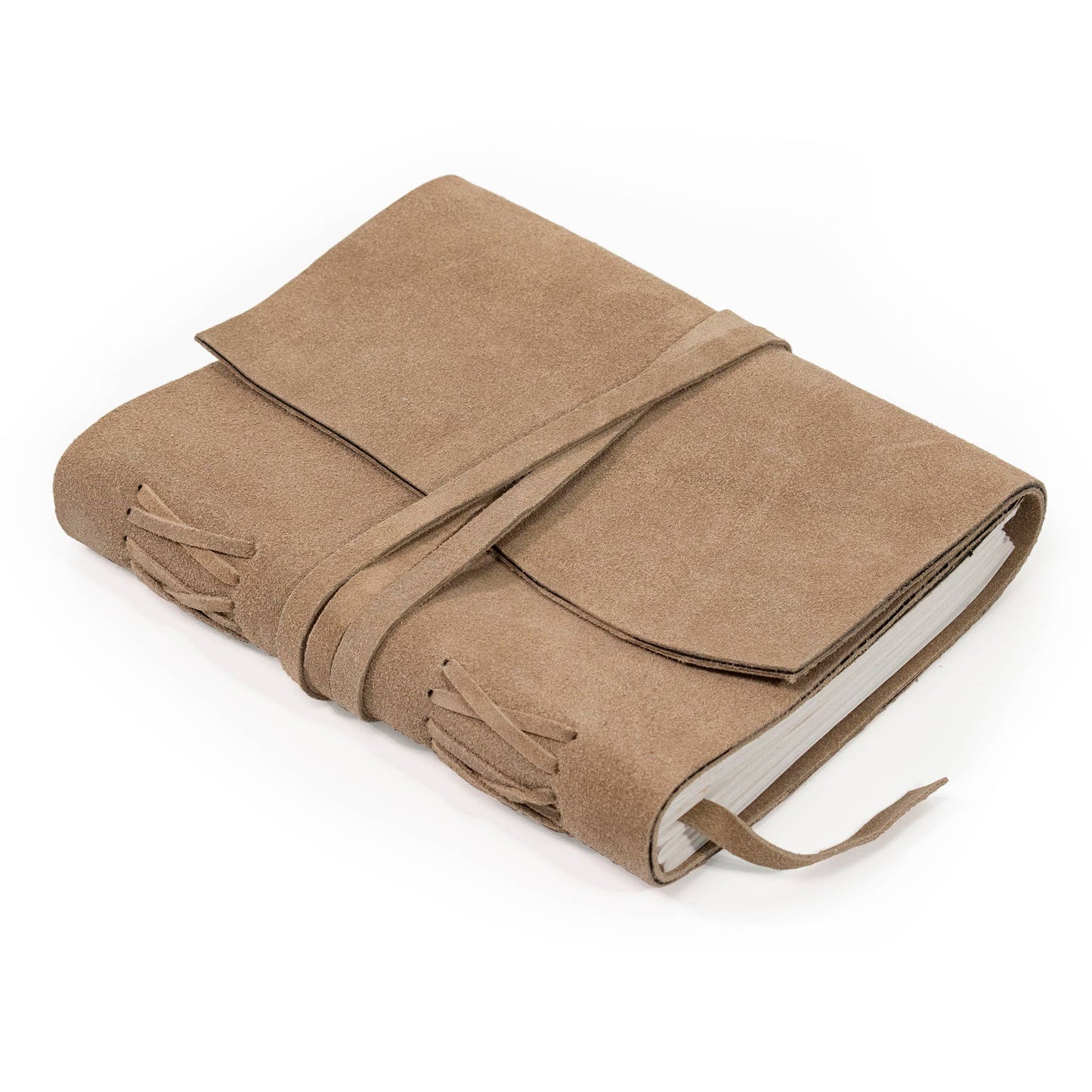 Suede Leather Bound Journal w/ Organic Cotton Paper Large - porter + rose