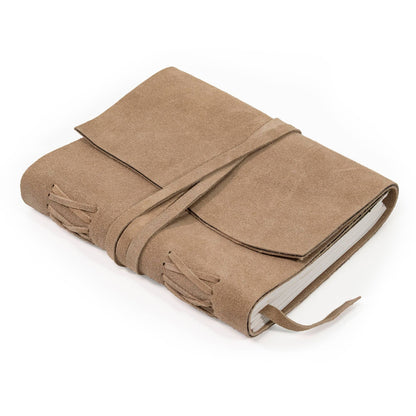 Suede Leather Bound Journal w/ Organic Cotton Paper Large - porter + rose