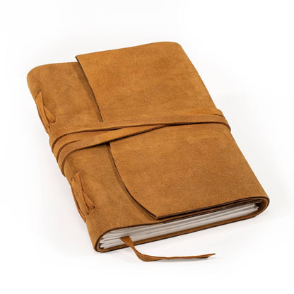 Suede Leather Bound Journal w/ Organic Cotton Paper Large - porter + rose