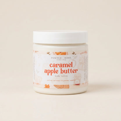 jar of porter + rose studio shop caramel apple butter body lotion