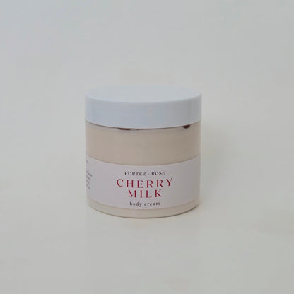 Cherry-scented body moisturizer—silky finish, long-lasting hydration
