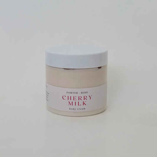 Cherry-scented body moisturizer—silky finish, long-lasting hydration
