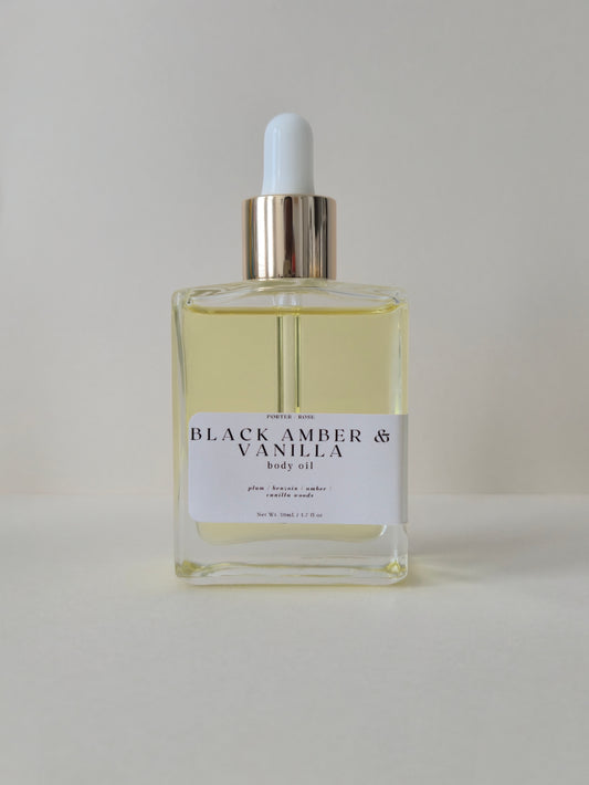 Black Amber & Vanilla Body Oil - porter + rose