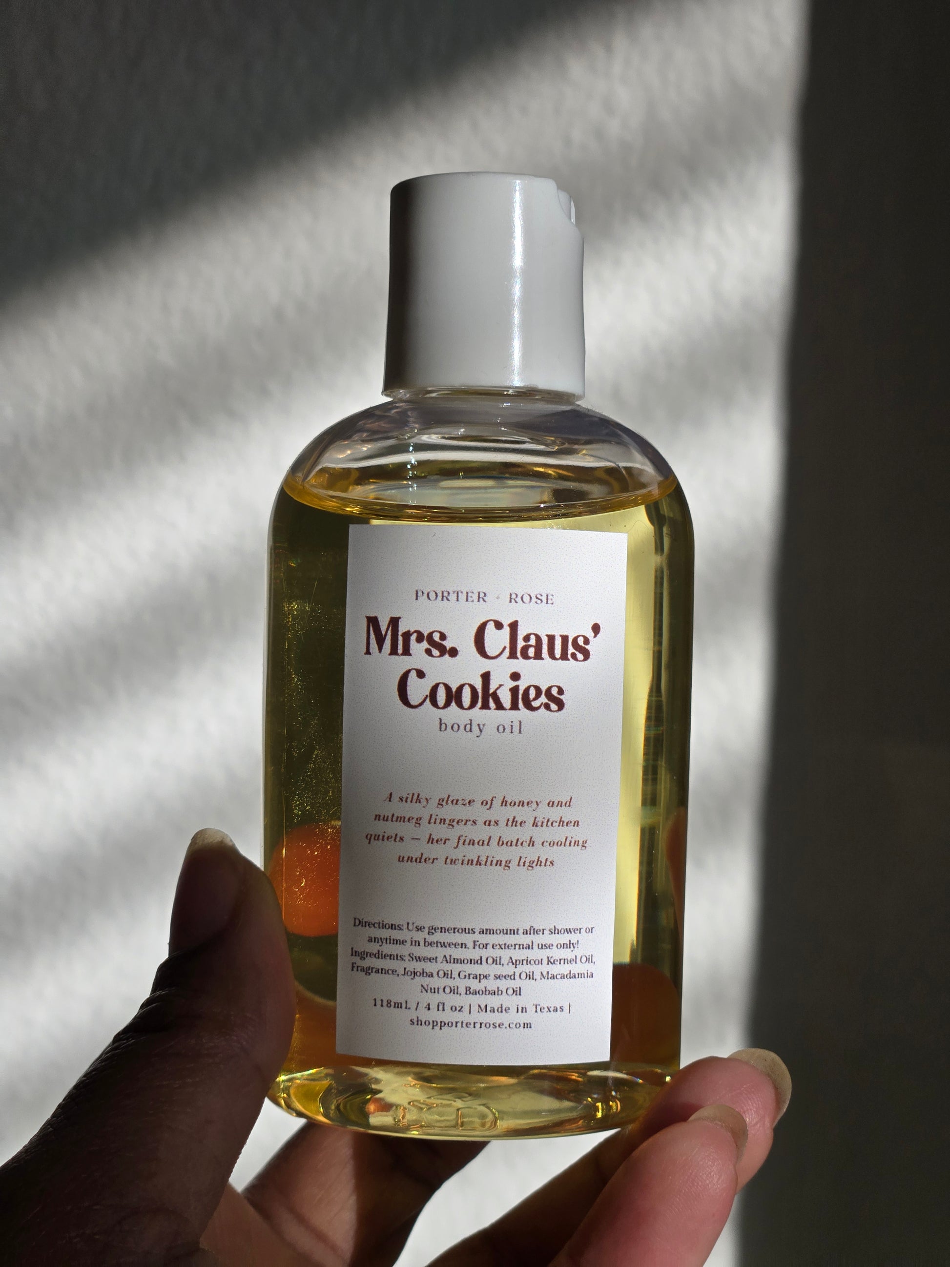 Mrs. Claus' Cookies Body Oil - porter + rose
